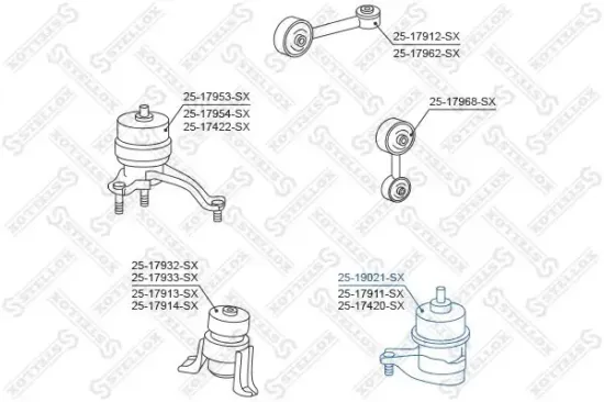 Lagerung, Motor vorne links STELLOX 25-19021-SX Bild Lagerung, Motor vorne links STELLOX 25-19021-SX