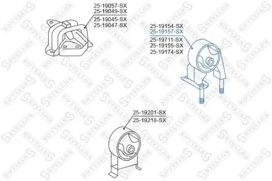 Lagerung, Motor hinten STELLOX 25-19157-SX Bild Lagerung, Motor hinten STELLOX 25-19157-SX