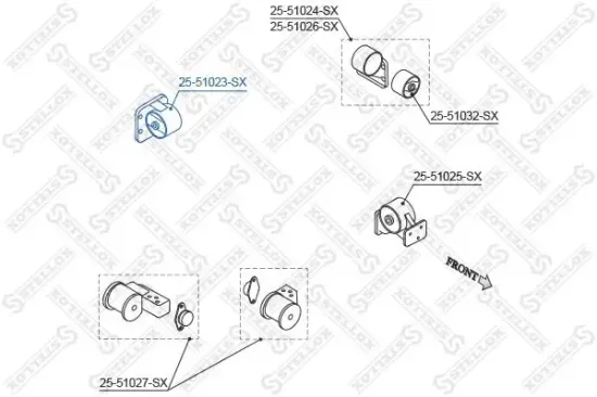 Lagerung, Motor hinten STELLOX 25-51023-SX Bild Lagerung, Motor hinten STELLOX 25-51023-SX