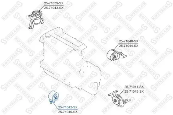 Lagerung, Motor vorne STELLOX 25-71042-SX Bild Lagerung, Motor vorne STELLOX 25-71042-SX