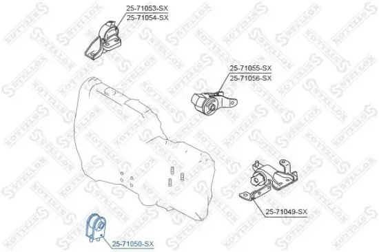 Lagerung, Motor vorne STELLOX 25-71050-SX Bild Lagerung, Motor vorne STELLOX 25-71050-SX