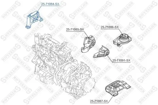 Lagerung, Motor rechts STELLOX 25-71084-SX Bild Lagerung, Motor rechts STELLOX 25-71084-SX