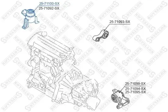 Lagerung, Motor hinten rechts STELLOX 25-71100-SX Bild Lagerung, Motor hinten rechts STELLOX 25-71100-SX
