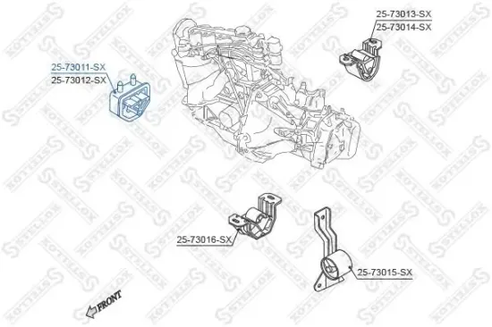 Lagerung, Motor vorne rechts STELLOX 25-73011-SX Bild Lagerung, Motor vorne rechts STELLOX 25-73011-SX
