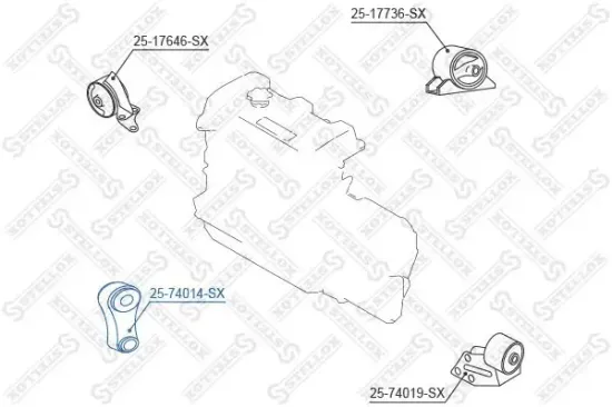 Lagerung, Motor vorne STELLOX 25-74014-SX Bild Lagerung, Motor vorne STELLOX 25-74014-SX