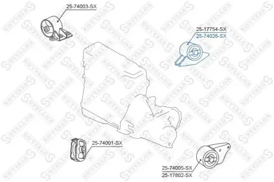 Lagerung, Motor hinten STELLOX 25-74026-SX Bild Lagerung, Motor hinten STELLOX 25-74026-SX
