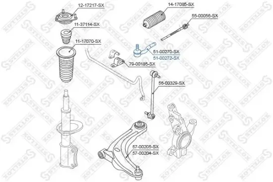 Spurstangenkopf Vorderachse rechts STELLOX 51-00272-SX Bild Spurstangenkopf Vorderachse rechts STELLOX 51-00272-SX