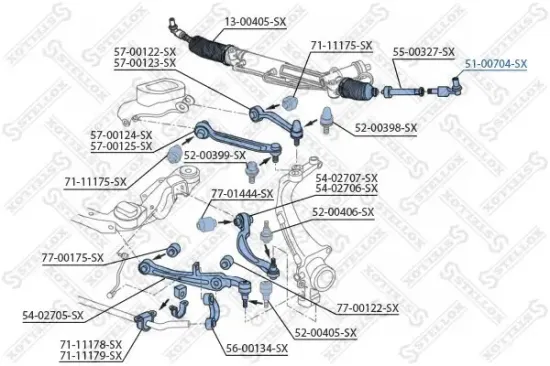Spurstangenkopf Vorderachse links Vorderachse rechts STELLOX 51-00704-SX Bild Spurstangenkopf Vorderachse links Vorderachse rechts STELLOX 51-00704-SX