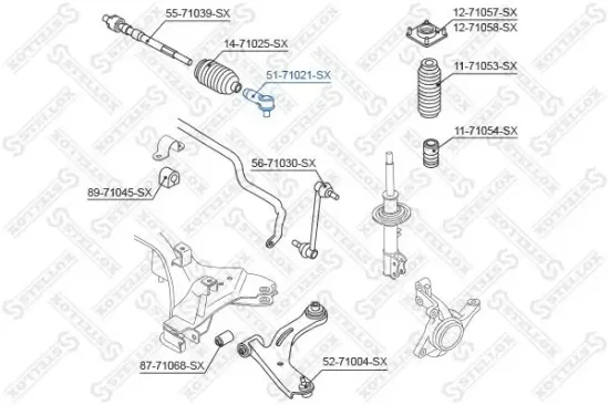 Spurstangenkopf Vorderachse links Vorderachse rechts Vorderachse STELLOX 51-71021-SX Bild Spurstangenkopf Vorderachse links Vorderachse rechts Vorderachse STELLOX 51-71021-SX
