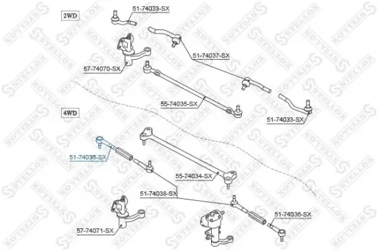 Spurstangenkopf Vorderachse links Vorderachse rechts Vorderachse STELLOX 51-74036-SX Bild Spurstangenkopf Vorderachse links Vorderachse rechts Vorderachse STELLOX 51-74036-SX
