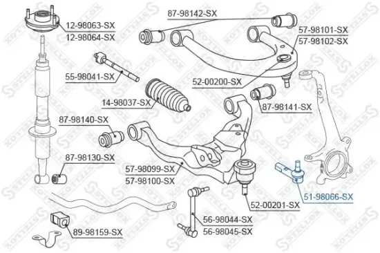 Spurstangenkopf Vorderachse links Vorderachse rechts STELLOX 51-98066-SX Bild Spurstangenkopf Vorderachse links Vorderachse rechts STELLOX 51-98066-SX