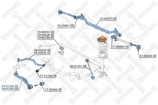 Lenker, Radaufhängung Vorderachse links unten STELLOX 54-01206-SX Bild Lenker, Radaufhängung Vorderachse links unten STELLOX 54-01206-SX