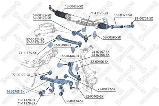 Lenker, Radaufhängung Vorderachse links Vorderachse rechts STELLOX 54-02705-SX Bild Lenker, Radaufhängung Vorderachse links Vorderachse rechts STELLOX 54-02705-SX