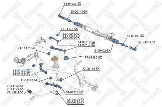 Lenker, Radaufhängung Hinterachse unten links STELLOX 54-07132-SX Bild Lenker, Radaufhängung Hinterachse unten links STELLOX 54-07132-SX