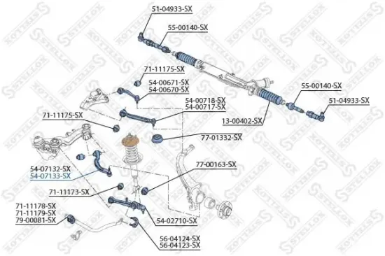Lenker, Radaufhängung Hinterachse unten rechts STELLOX 54-07133-SX Bild Lenker, Radaufhängung Hinterachse unten rechts STELLOX 54-07133-SX