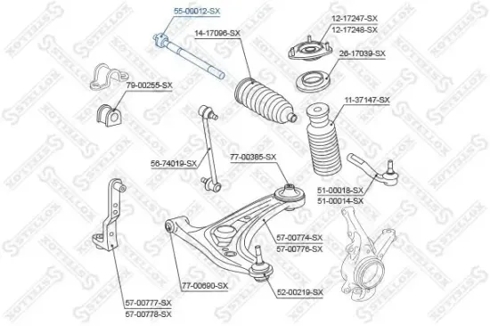 Axialgelenk, Spurstange Vorderachse STELLOX 55-00012-SX Bild Axialgelenk, Spurstange Vorderachse STELLOX 55-00012-SX