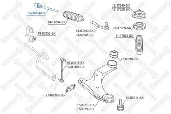 Axialgelenk, Spurstange Vorderachse links Vorderachse rechts STELLOX 55-00064-SX Bild Axialgelenk, Spurstange Vorderachse links Vorderachse rechts STELLOX 55-00064-SX