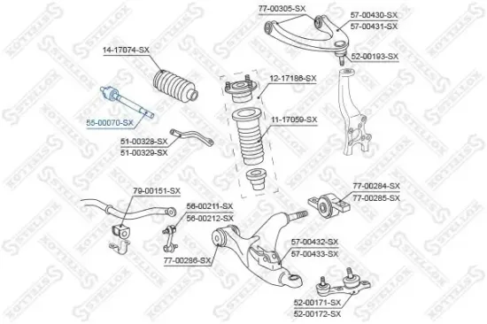 Axialgelenk, Spurstange Vorderachse links Vorderachse rechts STELLOX 55-00070-SX Bild Axialgelenk, Spurstange Vorderachse links Vorderachse rechts STELLOX 55-00070-SX
