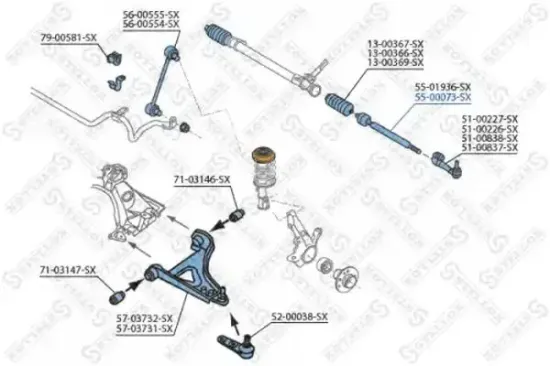 Axialgelenk, Spurstange Vorderachse rechts Vorderachse links STELLOX 55-00073-SX Bild Axialgelenk, Spurstange Vorderachse rechts Vorderachse links STELLOX 55-00073-SX