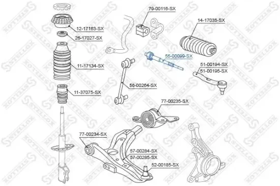 Axialgelenk, Spurstange Vorderachse rechts Vorderachse links STELLOX 55-00099-SX Bild Axialgelenk, Spurstange Vorderachse rechts Vorderachse links STELLOX 55-00099-SX