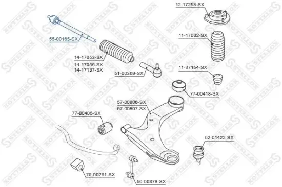 Axialgelenk, Spurstange STELLOX 55-00165-SX Bild Axialgelenk, Spurstange STELLOX 55-00165-SX