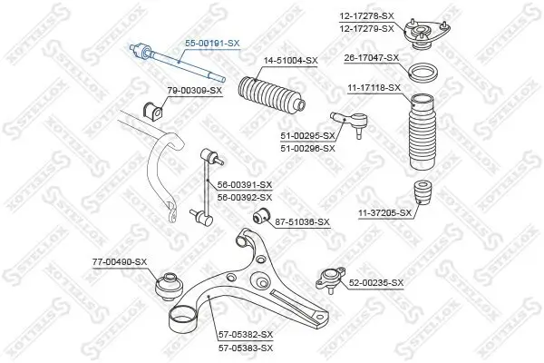 Axialgelenk, Spurstange STELLOX 55-00191-SX