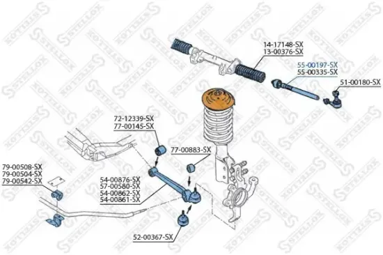 Axialgelenk, Spurstange Vorderachse links Vorderachse rechts STELLOX 55-00197-SX Bild Axialgelenk, Spurstange Vorderachse links Vorderachse rechts STELLOX 55-00197-SX