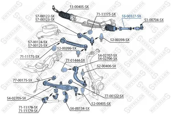 Axialgelenk, Spurstange Vorderachse links Vorderachse rechts STELLOX 55-00327-SX