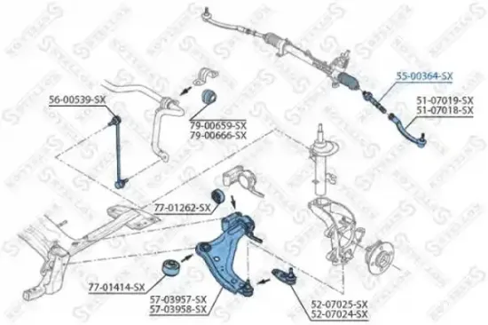 Axialgelenk, Spurstange Vorderachse rechts Vorderachse links STELLOX 55-00364-SX Bild Axialgelenk, Spurstange Vorderachse rechts Vorderachse links STELLOX 55-00364-SX