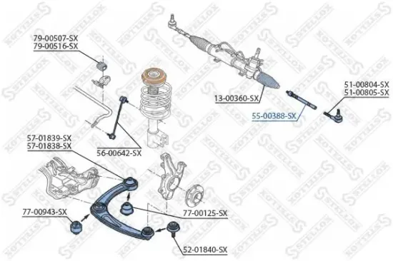 Axialgelenk, Spurstange Vorderachse links Vorderachse rechts STELLOX 55-00388-SX Bild Axialgelenk, Spurstange Vorderachse links Vorderachse rechts STELLOX 55-00388-SX
