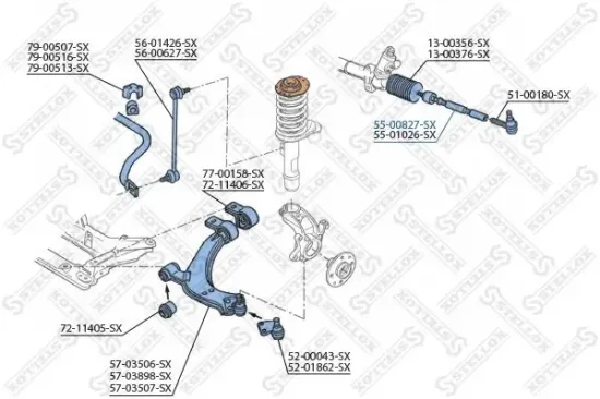 Axialgelenk, Spurstange Vorderachse links Vorderachse rechts STELLOX 55-00827-SX Bild Axialgelenk, Spurstange Vorderachse links Vorderachse rechts STELLOX 55-00827-SX