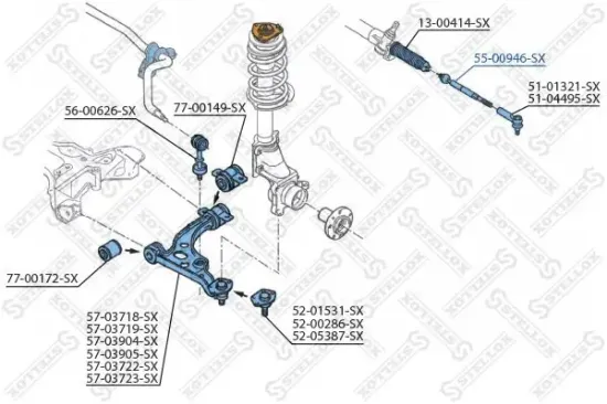 Axialgelenk, Spurstange Vorderachse links Vorderachse rechts STELLOX 55-00946-SX Bild Axialgelenk, Spurstange Vorderachse links Vorderachse rechts STELLOX 55-00946-SX