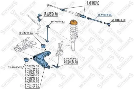 Axialgelenk, Spurstange Vorderachse links Vorderachse rechts STELLOX 55-01654-SX Bild Axialgelenk, Spurstange Vorderachse links Vorderachse rechts STELLOX 55-01654-SX