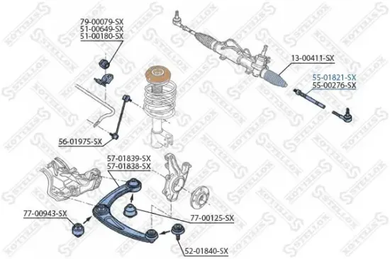 Axialgelenk, Spurstange Vorderachse links Vorderachse rechts STELLOX 55-01821-SX Bild Axialgelenk, Spurstange Vorderachse links Vorderachse rechts STELLOX 55-01821-SX