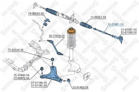Axialgelenk, Spurstange Vorderachse links Vorderachse rechts STELLOX 55-01861-SX Bild Axialgelenk, Spurstange Vorderachse links Vorderachse rechts STELLOX 55-01861-SX