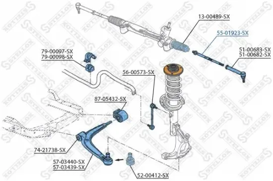 Axialgelenk, Spurstange Vorderachse links Vorderachse rechts STELLOX 55-01923-SX Bild Axialgelenk, Spurstange Vorderachse links Vorderachse rechts STELLOX 55-01923-SX