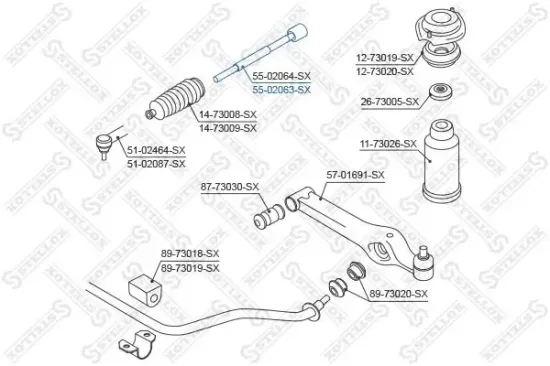 Axialgelenk, Spurstange Vorderachse rechts Vorderachse links STELLOX 55-02063-SX Bild Axialgelenk, Spurstange Vorderachse rechts Vorderachse links STELLOX 55-02063-SX