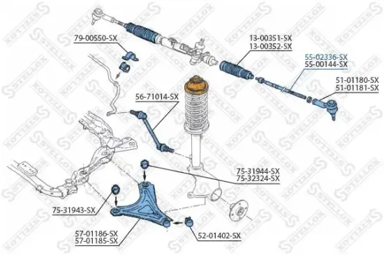 Axialgelenk, Spurstange Vorderachse links Vorderachse rechts STELLOX 55-02336-SX Bild Axialgelenk, Spurstange Vorderachse links Vorderachse rechts STELLOX 55-02336-SX