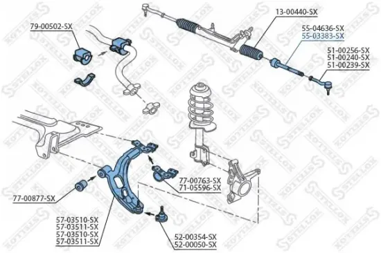 Axialgelenk, Spurstange Vorderachse links Vorderachse rechts STELLOX 55-03383-SX Bild Axialgelenk, Spurstange Vorderachse links Vorderachse rechts STELLOX 55-03383-SX
