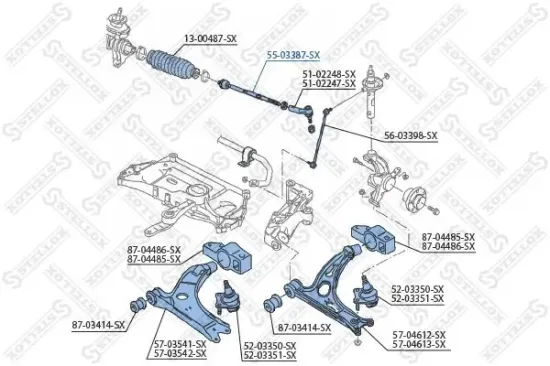 Axialgelenk, Spurstange Vorderachse links Vorderachse rechts STELLOX 55-03387-SX Bild Axialgelenk, Spurstange Vorderachse links Vorderachse rechts STELLOX 55-03387-SX