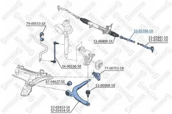 Axialgelenk, Spurstange Vorderachse links Vorderachse rechts STELLOX 55-03388-SX Bild Axialgelenk, Spurstange Vorderachse links Vorderachse rechts STELLOX 55-03388-SX
