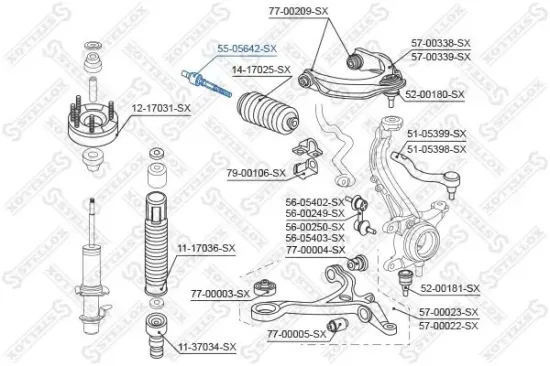 Axialgelenk, Spurstange Vorderachse STELLOX 55-05642-SX Bild Axialgelenk, Spurstange Vorderachse STELLOX 55-05642-SX
