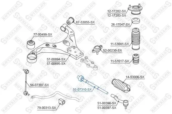 Axialgelenk, Spurstange STELLOX 55-07310-SX Bild Axialgelenk, Spurstange STELLOX 55-07310-SX