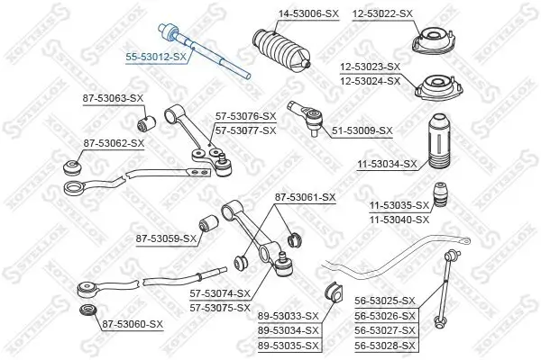 Axialgelenk, Spurstange STELLOX 55-53012-SX