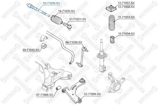 Axialgelenk, Spurstange Vorderachse links Vorderachse rechts STELLOX 55-71039-SX Bild Axialgelenk, Spurstange Vorderachse links Vorderachse rechts STELLOX 55-71039-SX