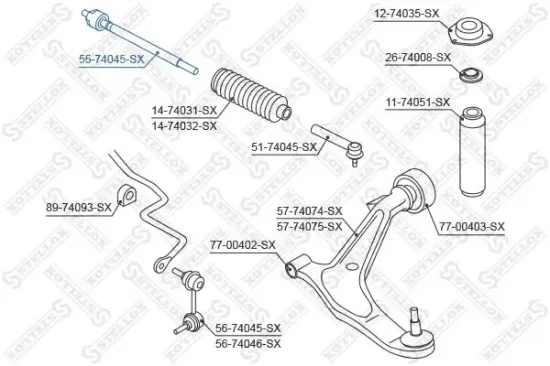 Axialgelenk, Spurstange Vorderachse links Vorderachse rechts STELLOX 55-74045-SX Bild Axialgelenk, Spurstange Vorderachse links Vorderachse rechts STELLOX 55-74045-SX