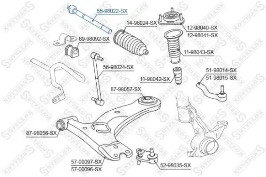 Axialgelenk, Spurstange Vorderachse links Vorderachse rechts STELLOX 55-98022-SX Bild Axialgelenk, Spurstange Vorderachse links Vorderachse rechts STELLOX 55-98022-SX