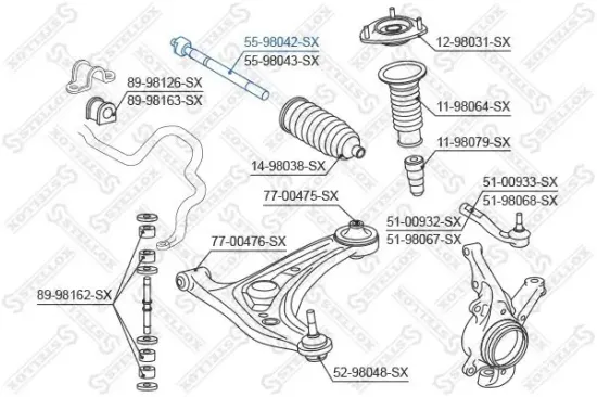 Axialgelenk, Spurstange Vorderachse links Vorderachse rechts STELLOX 55-98042-SX Bild Axialgelenk, Spurstange Vorderachse links Vorderachse rechts STELLOX 55-98042-SX
