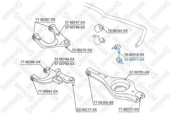 Stange/Strebe, Stabilisator Hinterachse rechts STELLOX 56-00017-SX Bild Stange/Strebe, Stabilisator Hinterachse rechts STELLOX 56-00017-SX