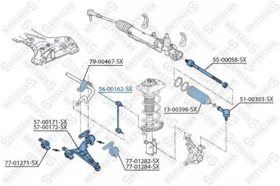 Stange/Strebe, Stabilisator Vorderachse links Vorderachse rechts STELLOX 56-00162-SX Bild Stange/Strebe, Stabilisator Vorderachse links Vorderachse rechts STELLOX 56-00162-SX